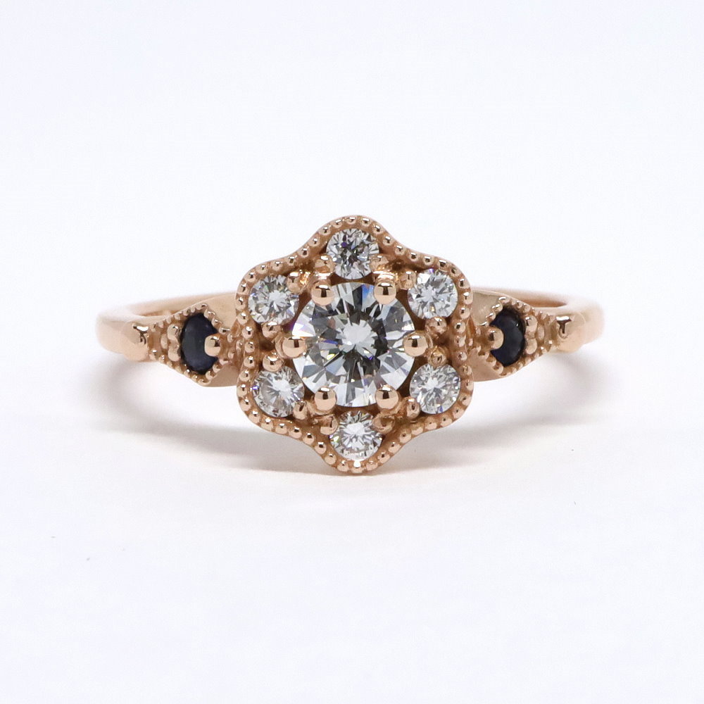 Vintage Diamond & Sapphire Engagement Ring