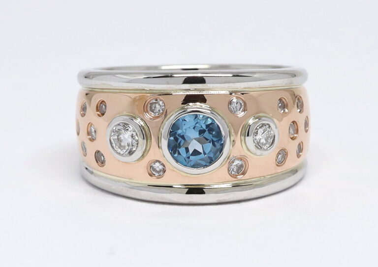 Blue Topaz & Diamond Ring Redesign. Jewellery Redesign Ottawa